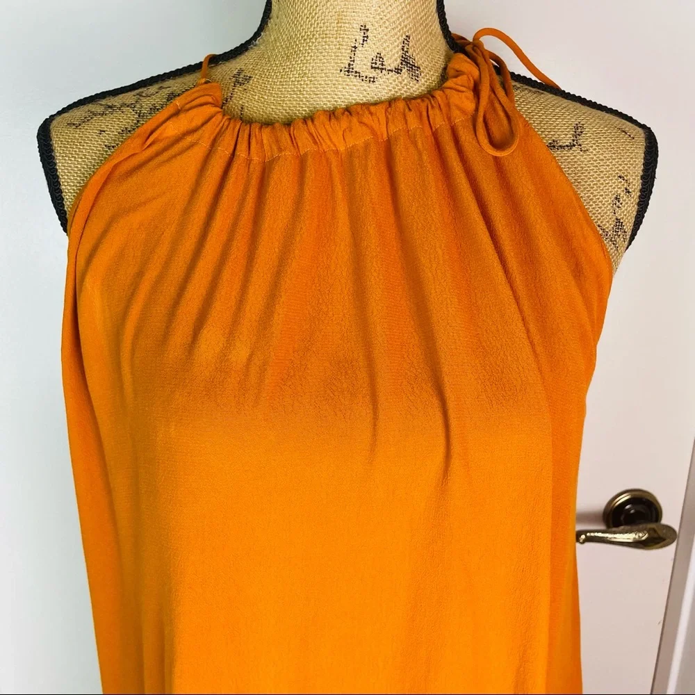 Zara Sleeveless Top Women Asymmetrical Hem Shirt Tunic Halter Neck Open Back New - Picture 4 of 15